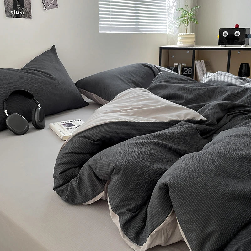 Dekbedovertrekset microfiber 3-delig met rits