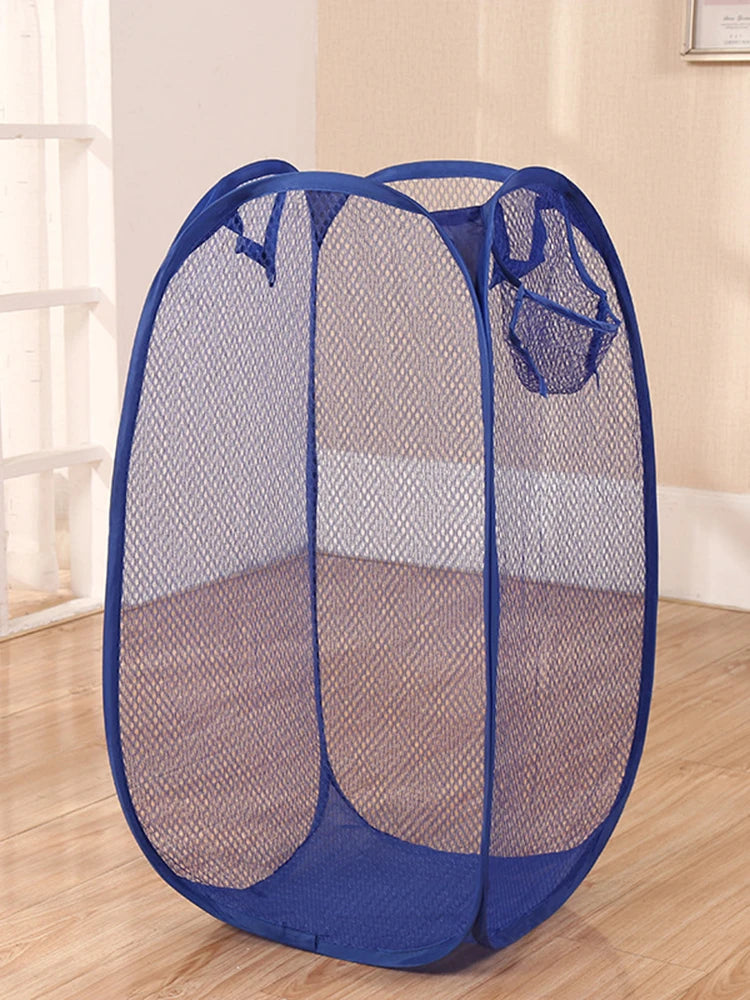 Wasmand opvouwbaar mesh 40x40x70 cm katoen