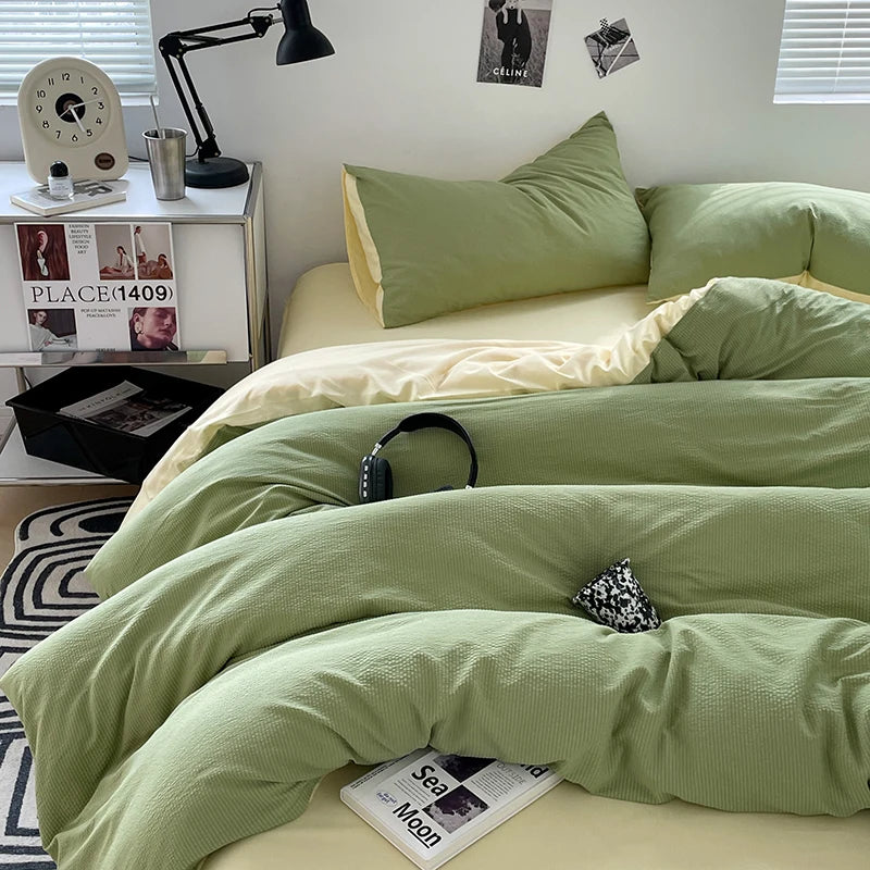 Dekbedovertrekset microfiber 3-delig met rits
