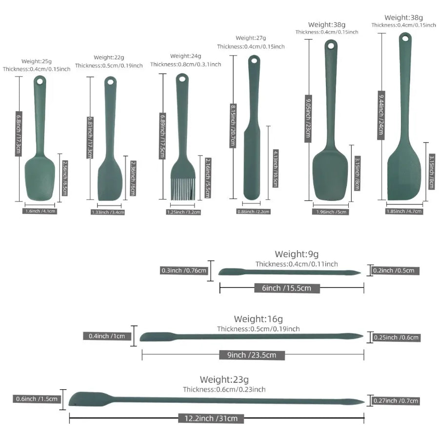 Silicone bakgerei set 6 of 9 delen