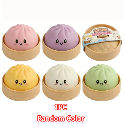 Squishy stressbal dumpling vrolijk gezicht