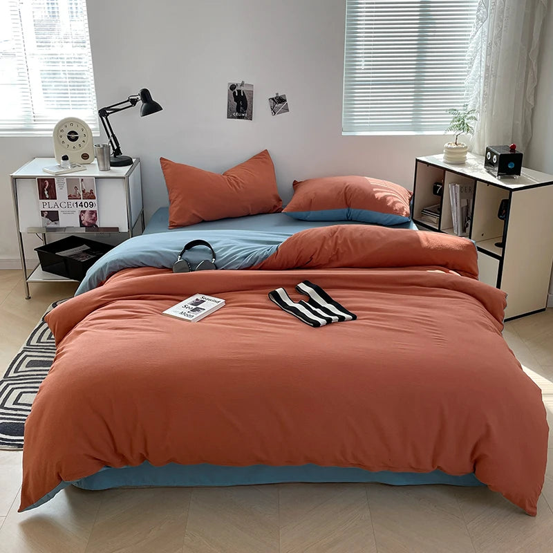 Dekbedovertrekset microfiber 3-delig met rits