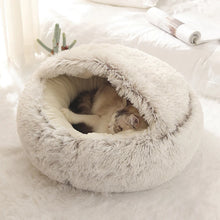 Rond 2-in-1 Huisdierbed met Cover voor Kat en Kleine Hond