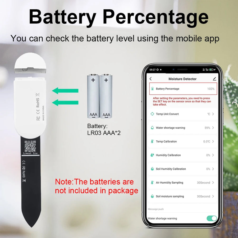 Tuya Zigbee Soil Moisture, Temperature, and Humidity Sensor