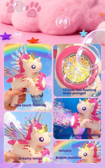 Bellenblaaspistool elektrisch unicorn LED