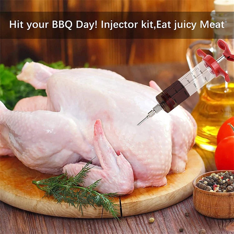 Vlees marinade injector 3 rvs naalden