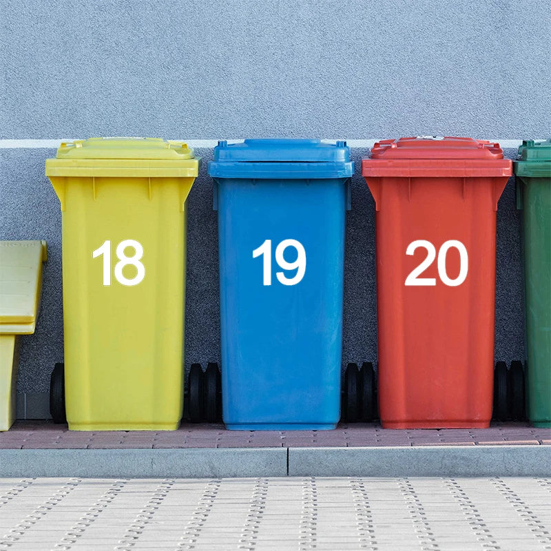 Zelfklevende Vuilnisbak Nummersticker