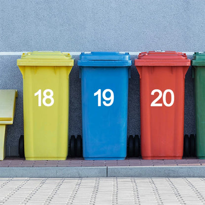 Zelfklevende Vuilnisbak Nummersticker