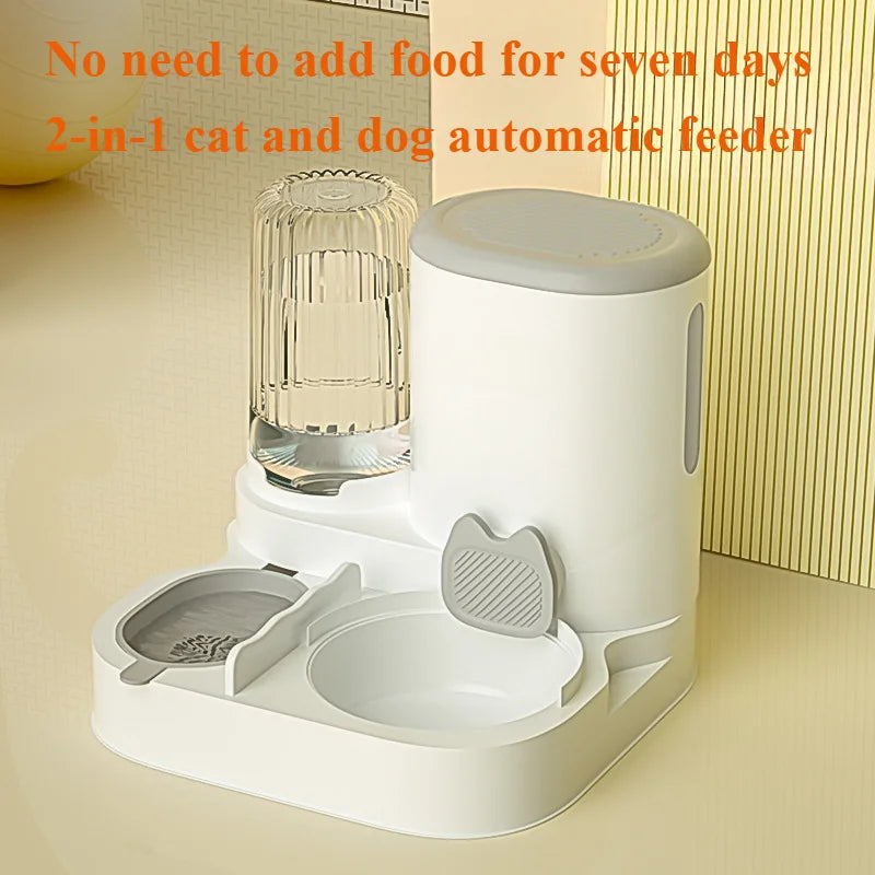 Integrated Food and Water Bowl for Cats and Dogs | Plastic