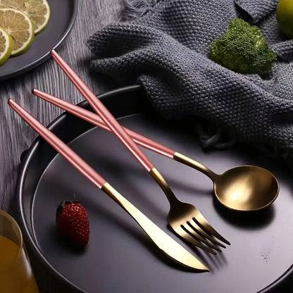 Huismerk Roestvrijstalen Bestekset 4-delig met Opbergzak