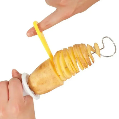 Aardappel spiraalsnijder handmatig roestvrijstaal