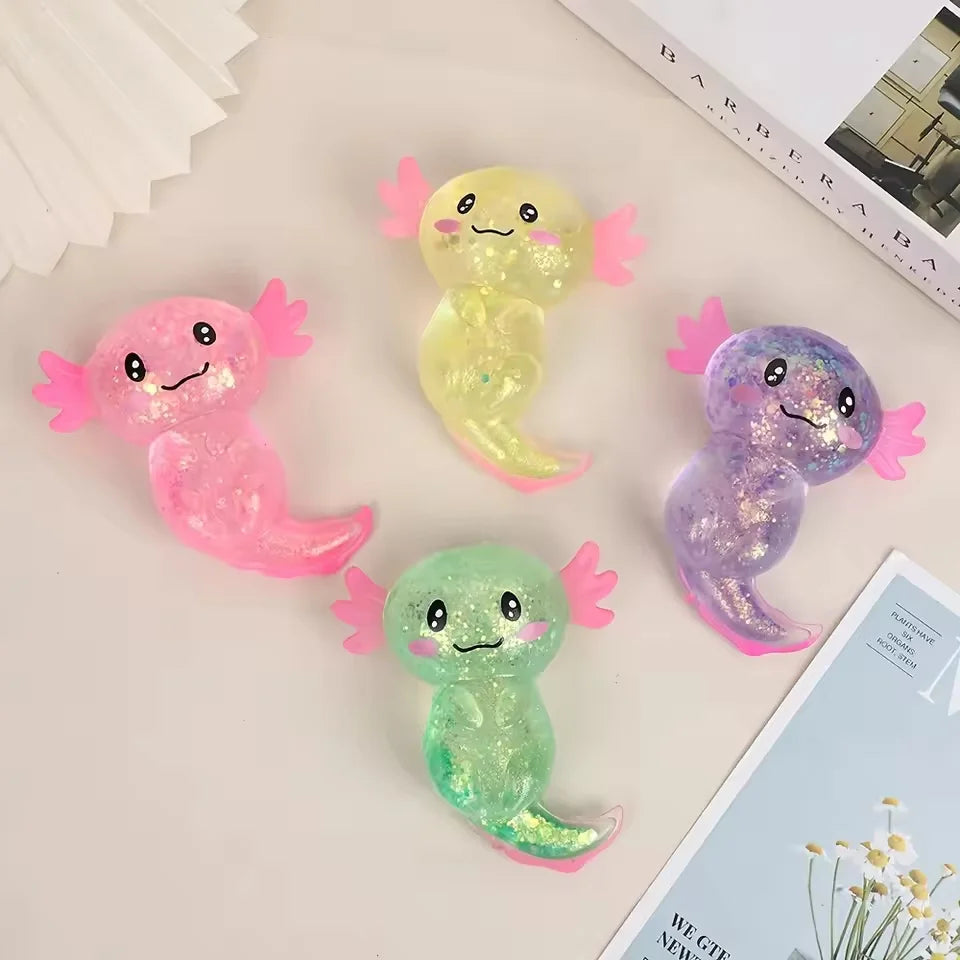Knijpspeelgoed axolotl 4 stuks willekeurig