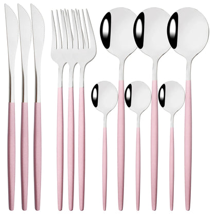 HELOTIC 12-delige Bestekset Zwart Goud Roestvrij Staal