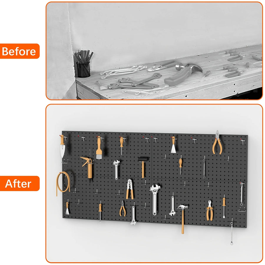 Metalen pegboard wand organizer 12x24 inch
