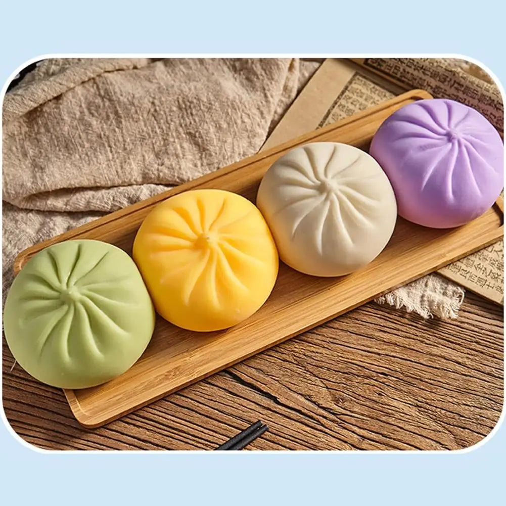 Kleurrijke Dumpling Stressbal Fidget Toy met Stoommandje