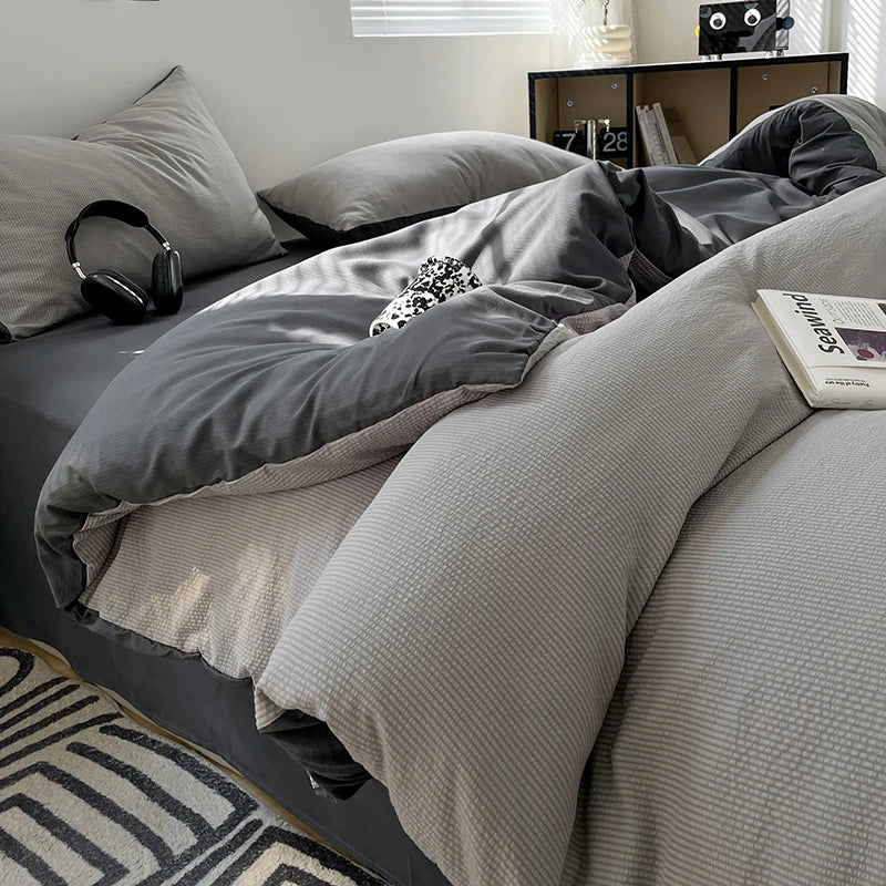 Dekbedovertrekset microfiber 3-delig met rits