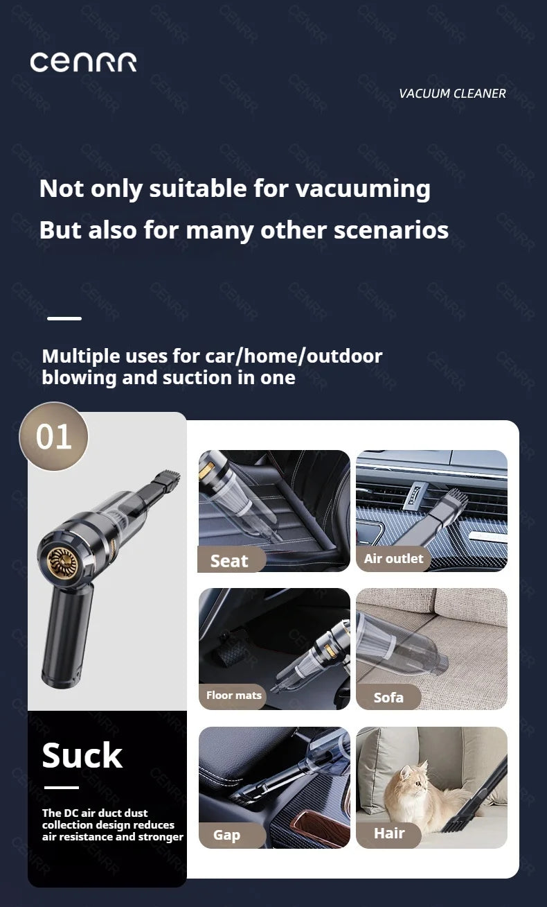 Compact Cordless Handheld Vacuum Cleaner for Car and Home