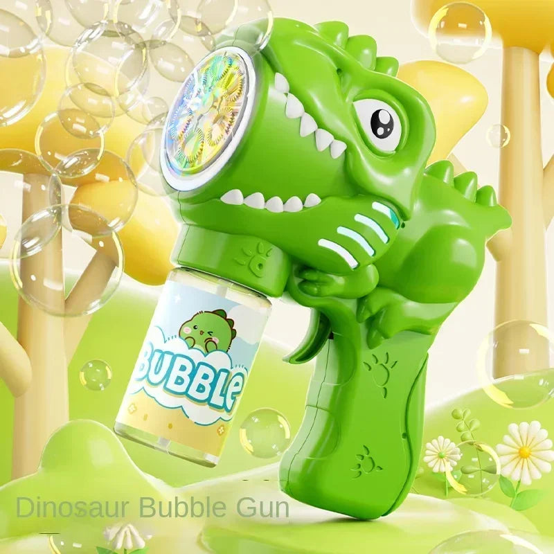 Dinosaurus bubbelmachine met licht 6 openingen