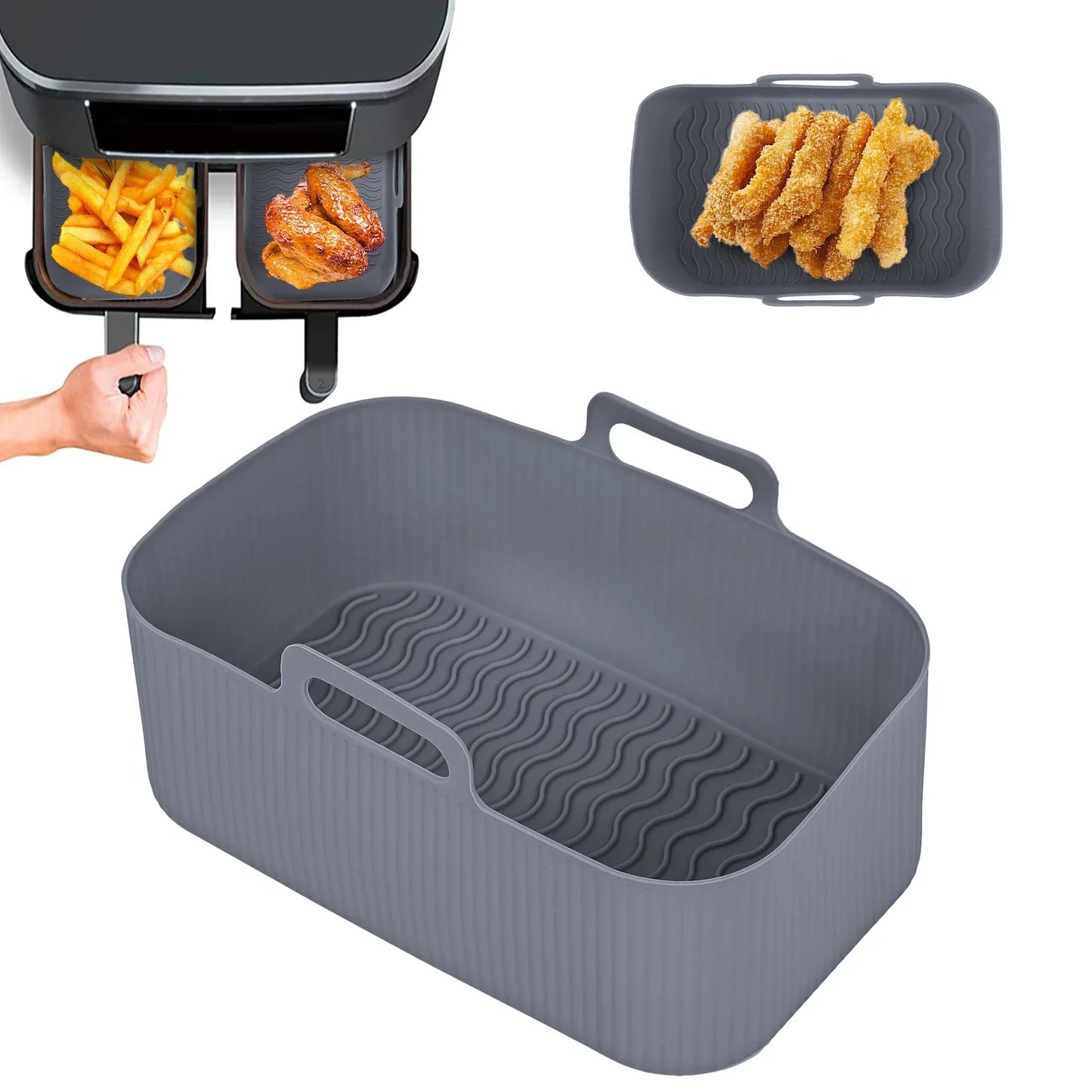 Siliconen airfryer bakvorm rechthoekig