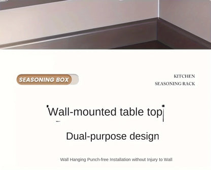 Kruidenrek met afsluitbare containers en distributeurs voor wandmontage zonder boren