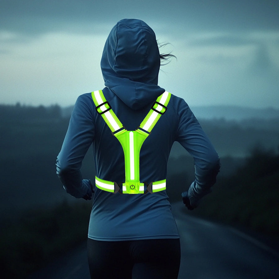 LED Safety Vest USB Rechargeable | High Visibility for Night Sports