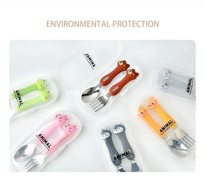 Kinderbestek Cartoon Dier Set