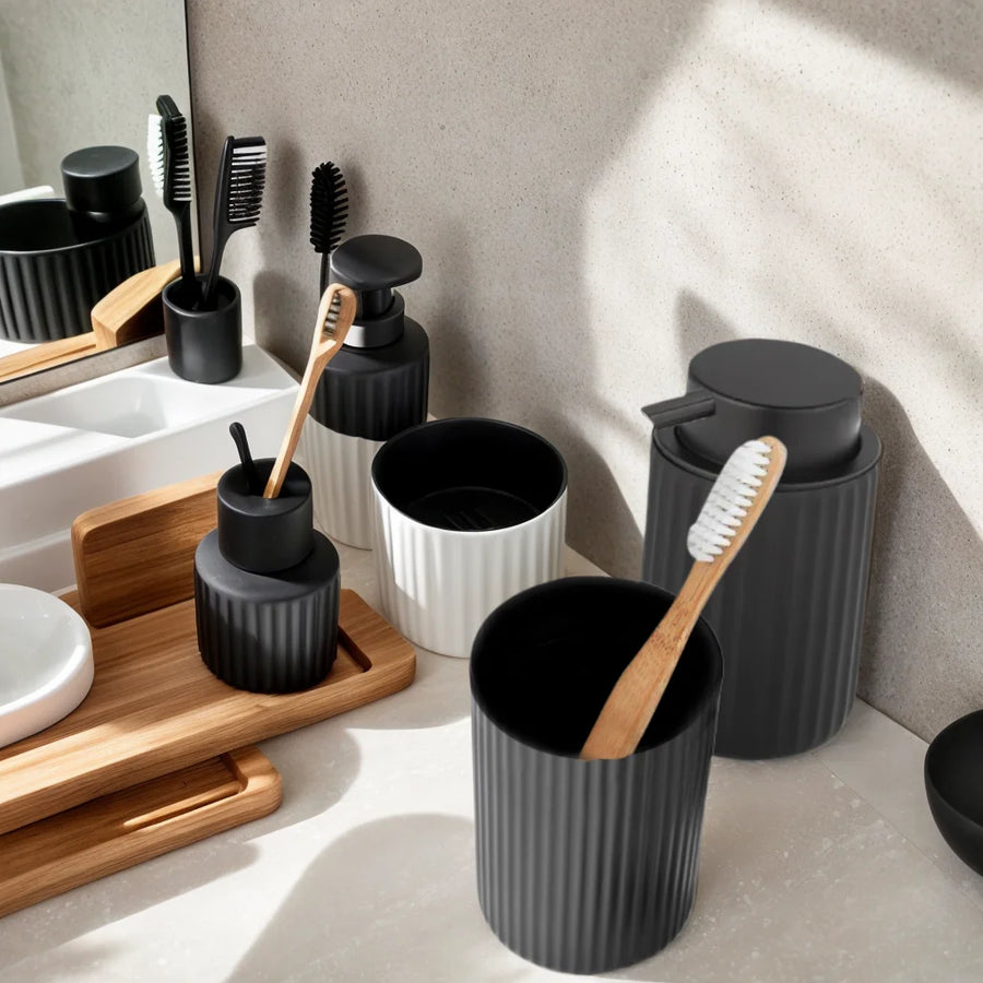 Schuimzeepdispenser kunststof wit zwart