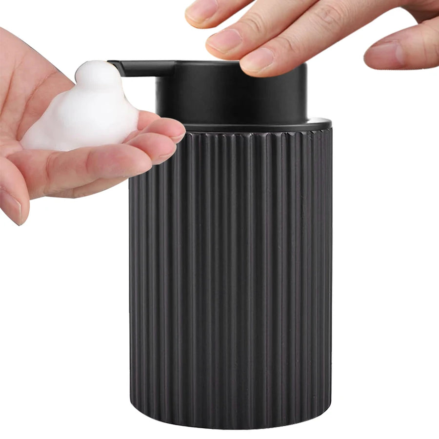 Schuimzeepdispenser kunststof wit zwart