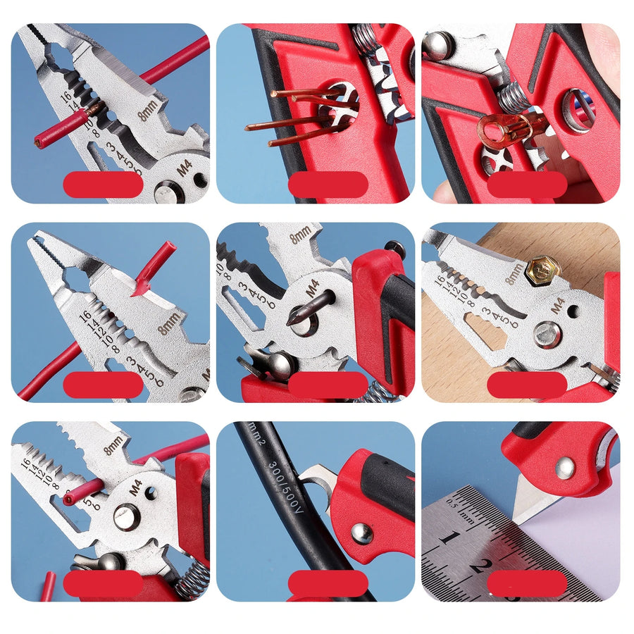 Elektricienstang 18-in-1 draadstripper knipper krimptang