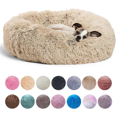Huisdierbed rond pluche machinewasbaar Ø40-90 cm