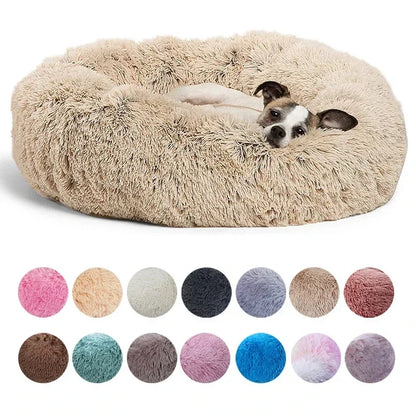 Huisdierbed rond pluche machinewasbaar Ø40-90 cm