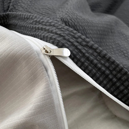 Dekbedovertrekset microfiber 3-delig met rits
