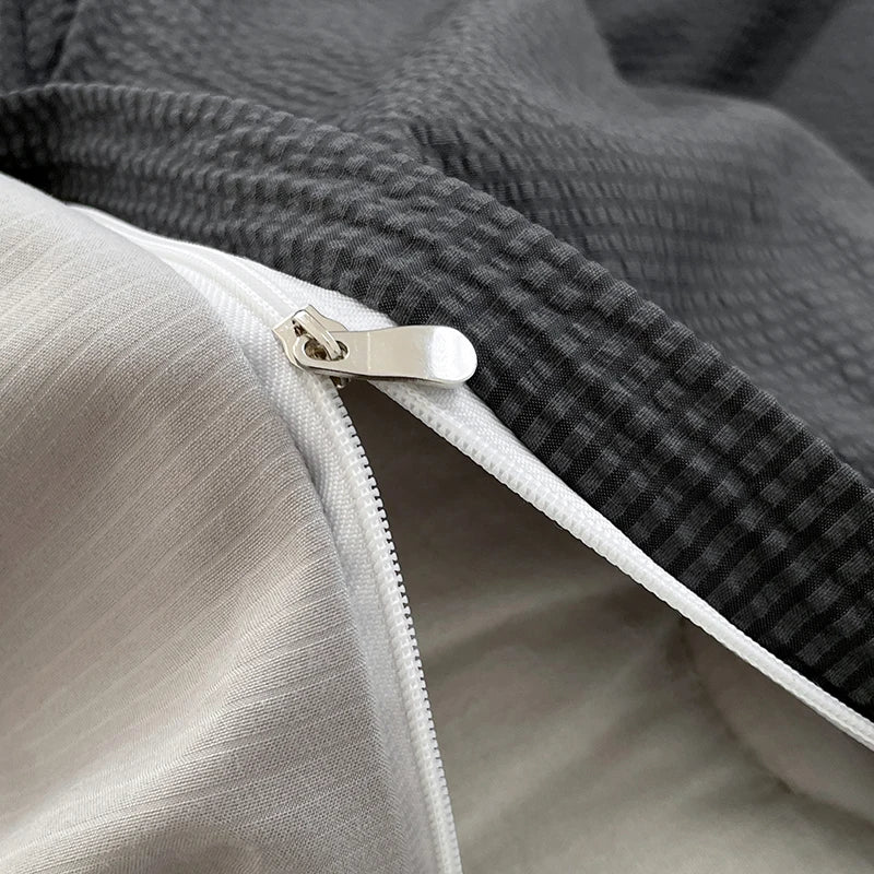 Dekbedovertrekset microfiber 3-delig met rits