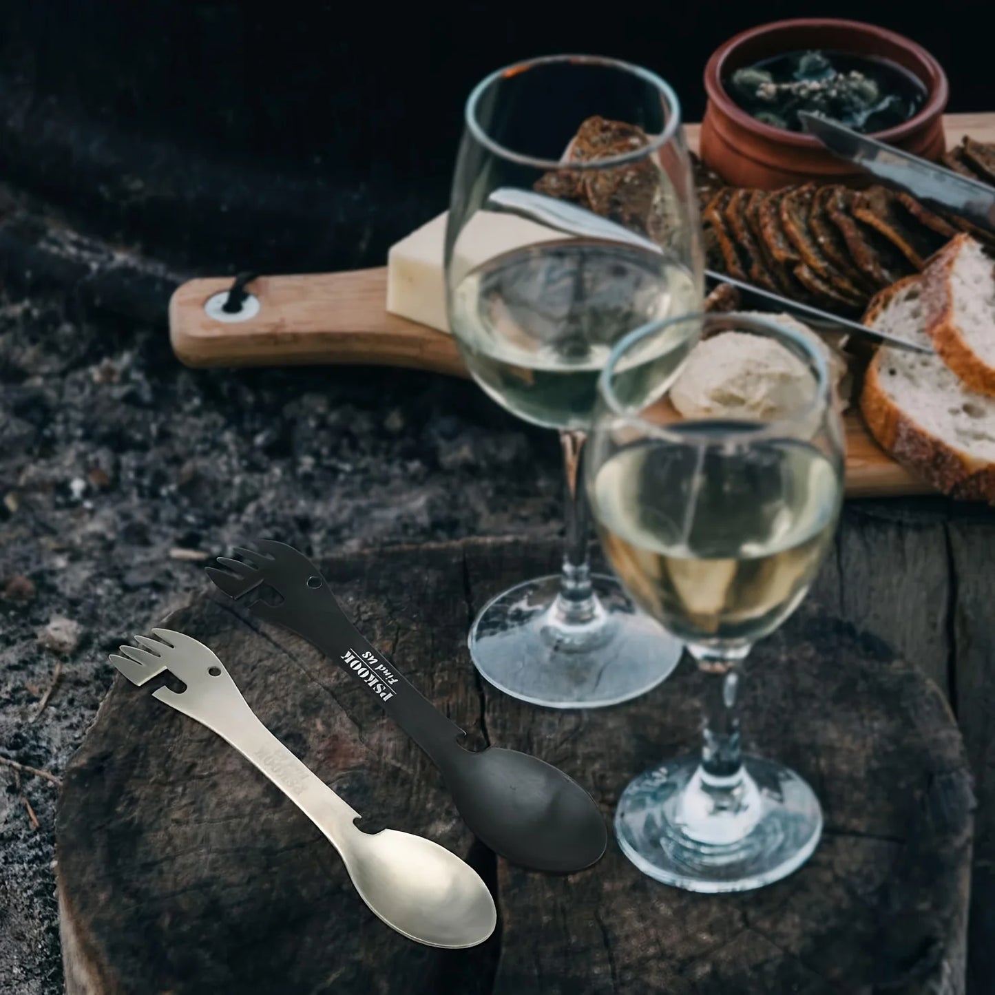 RVS Spork 5-in-1 voor Kamperen en Outdoor