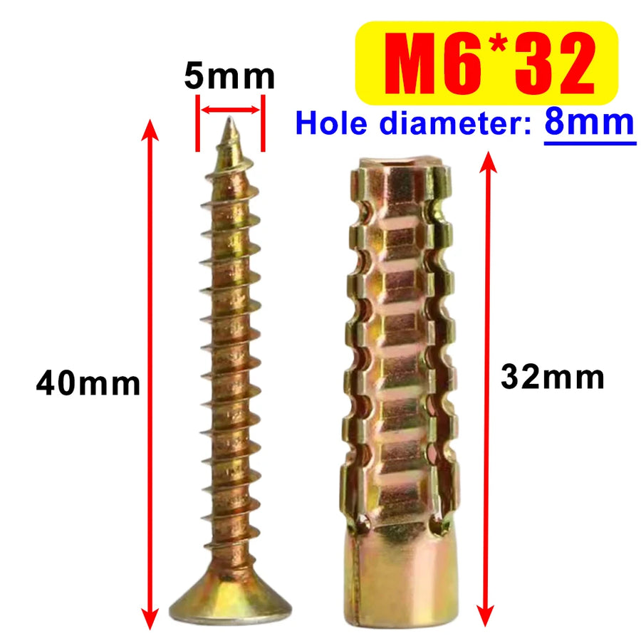 Muurankers staal M5 M6 M8 met schroeven
