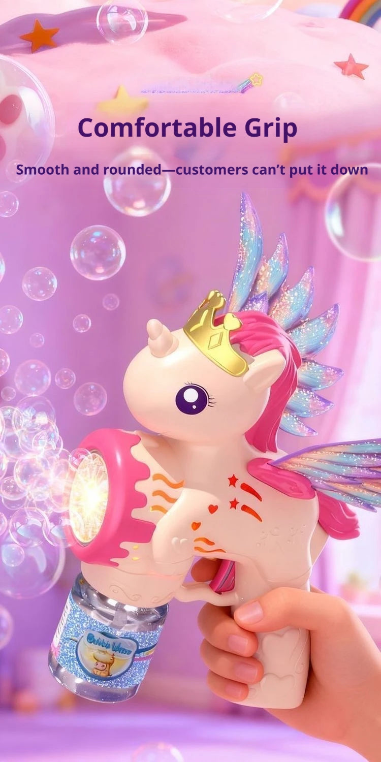 Bellenblaaspistool elektrisch unicorn LED