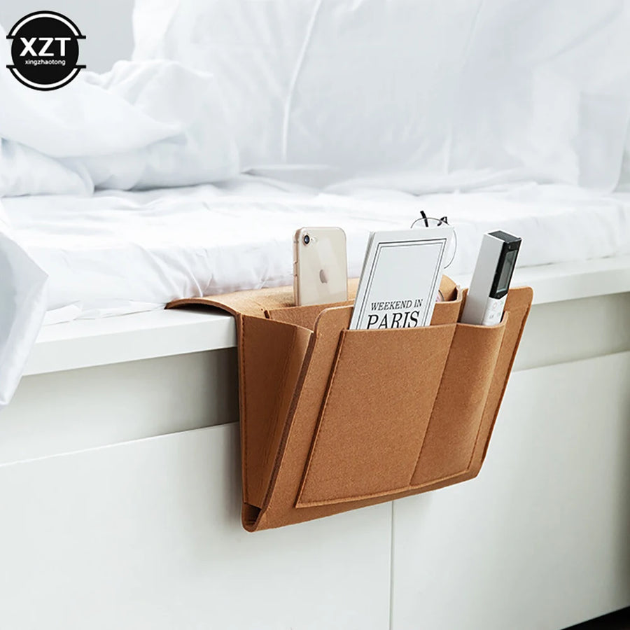 Felt Bedside Organizer for Phone and Magazine