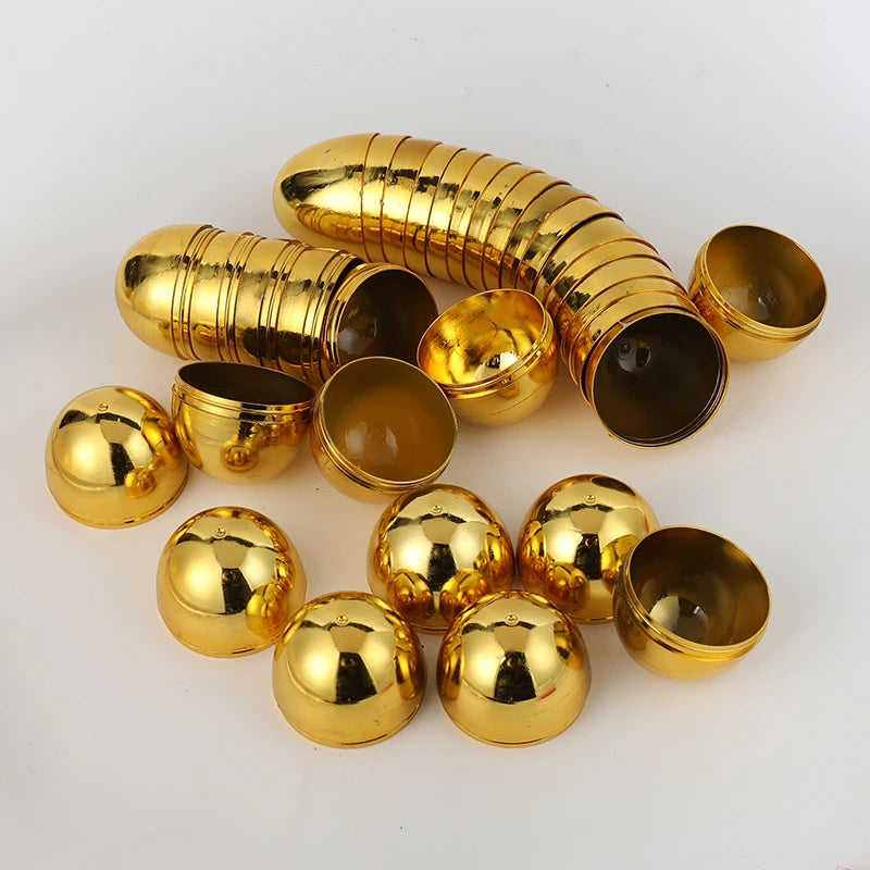 Paaseieren goudkleurig vulbaar 6 stuks