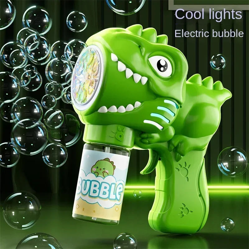 Dinosaurus bubbelmachine met licht 6 openingen