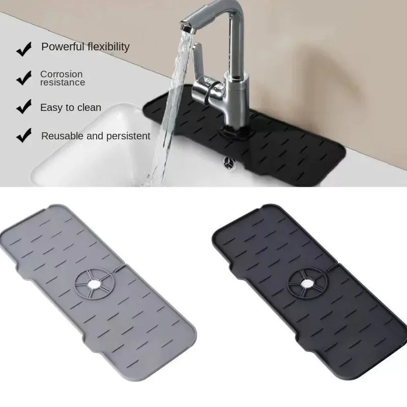 Gootsteenmat 37x14 cm met sponsrek siliconen