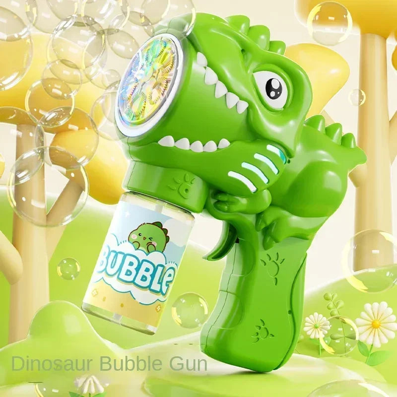 Dinosaurus bubbelmachine met licht 6 openingen