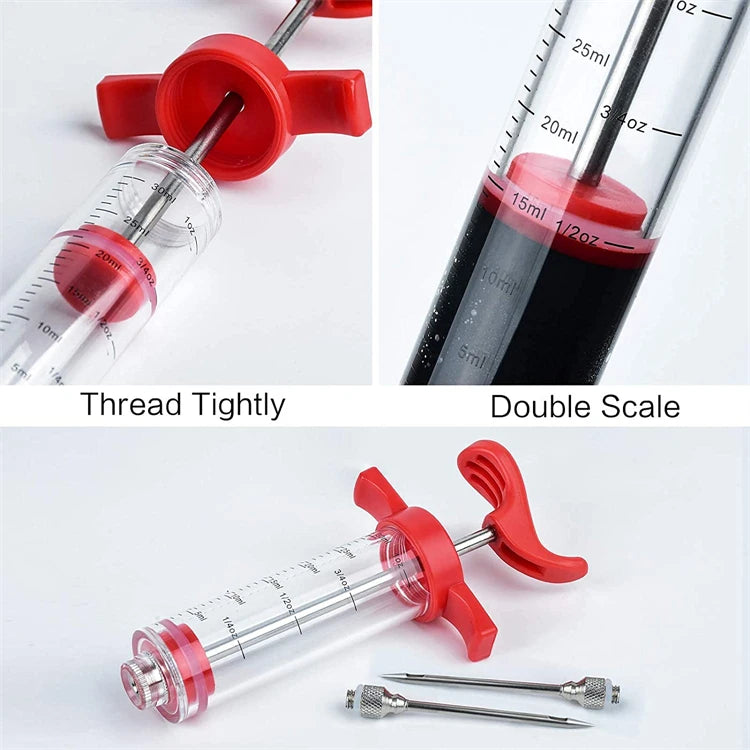 Vlees marinade injector 3 rvs naalden