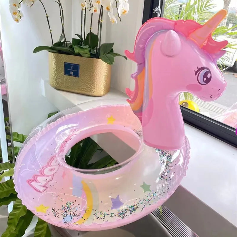 Inflatable Unicorn Flamingo Swim Ring for Summer Water Fun