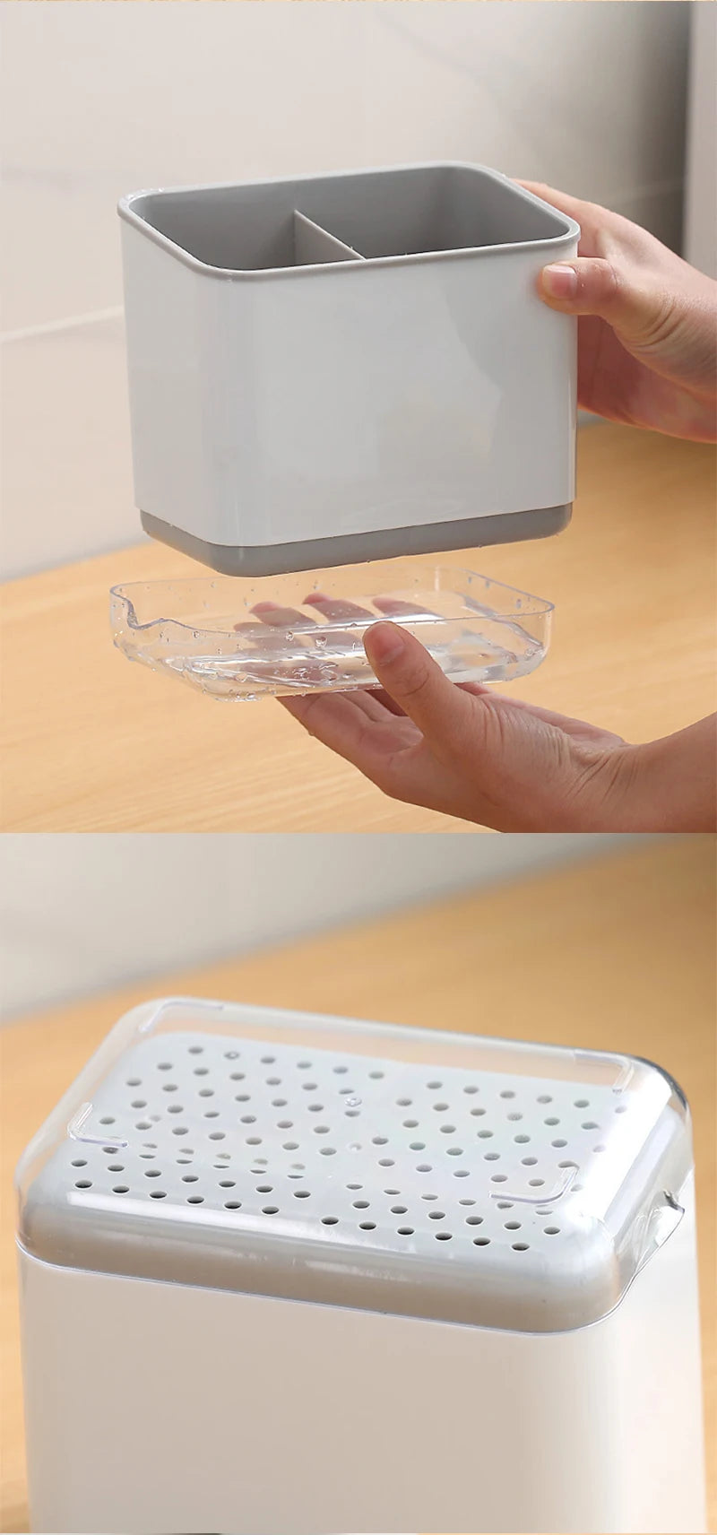 Bestek organizer met afdruiprek - Dubbellaags en afneembaar