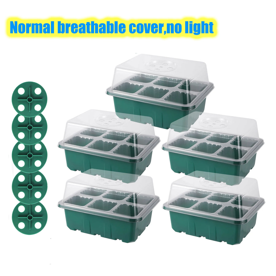 Zaaitray met LED groeilicht en ventilatie