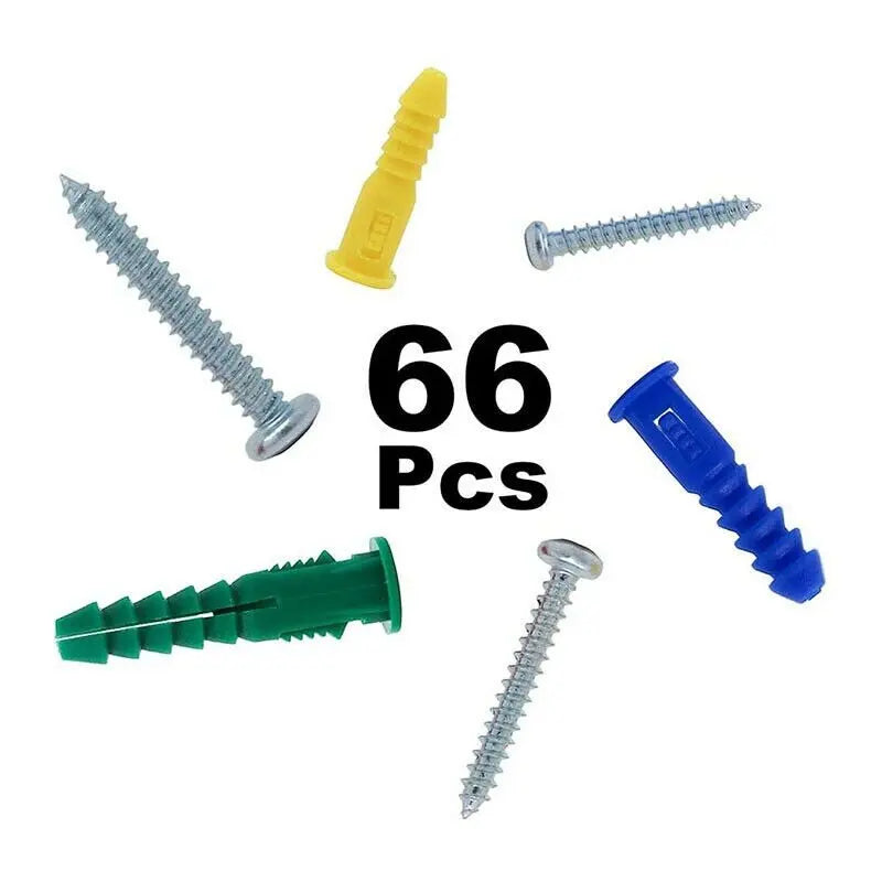 Wandpluggen 66 delig set (pluggen en schroeven)