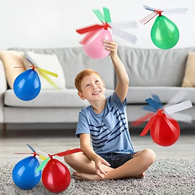 Set of 6 Balloon Helicopter Outdoor Toys