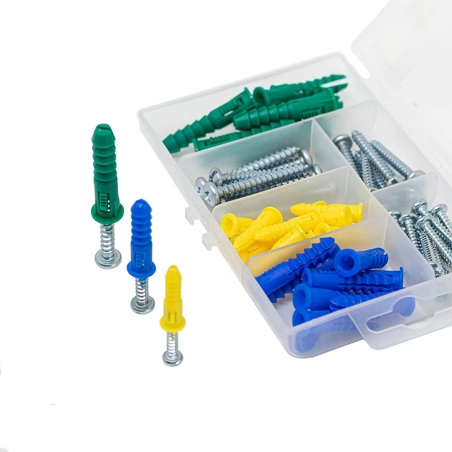 Wandpluggen 66 delig set (pluggen en schroeven)
