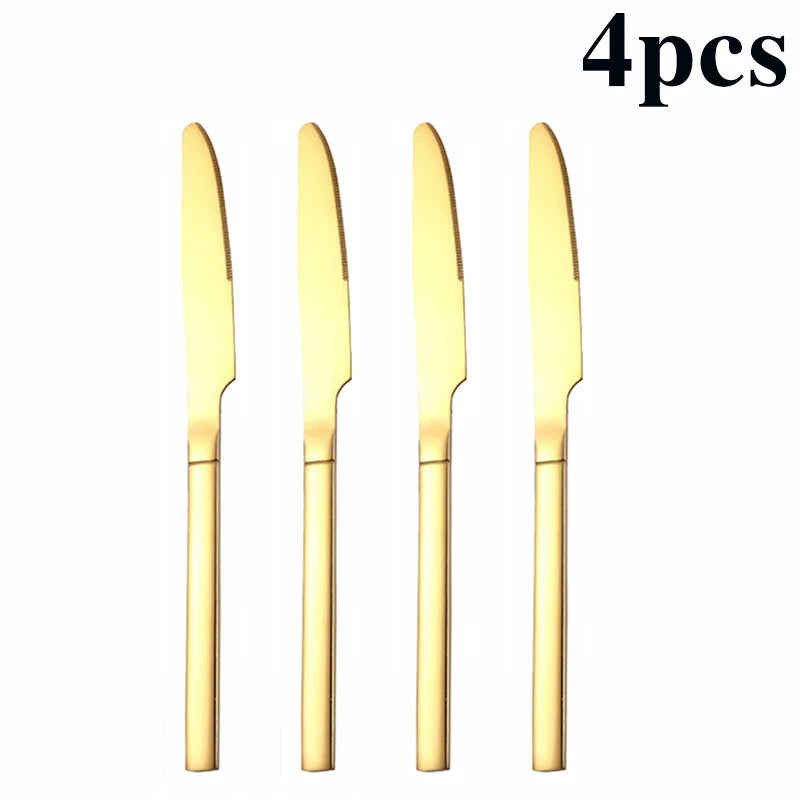 16-delige Gouden Bestekset Roestvrij Staal voor 4 Personen