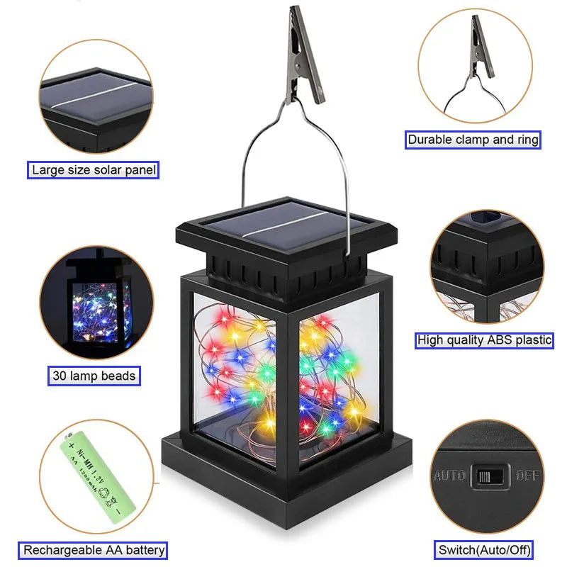 Solar LED lantaarn voor tuin terras balkon